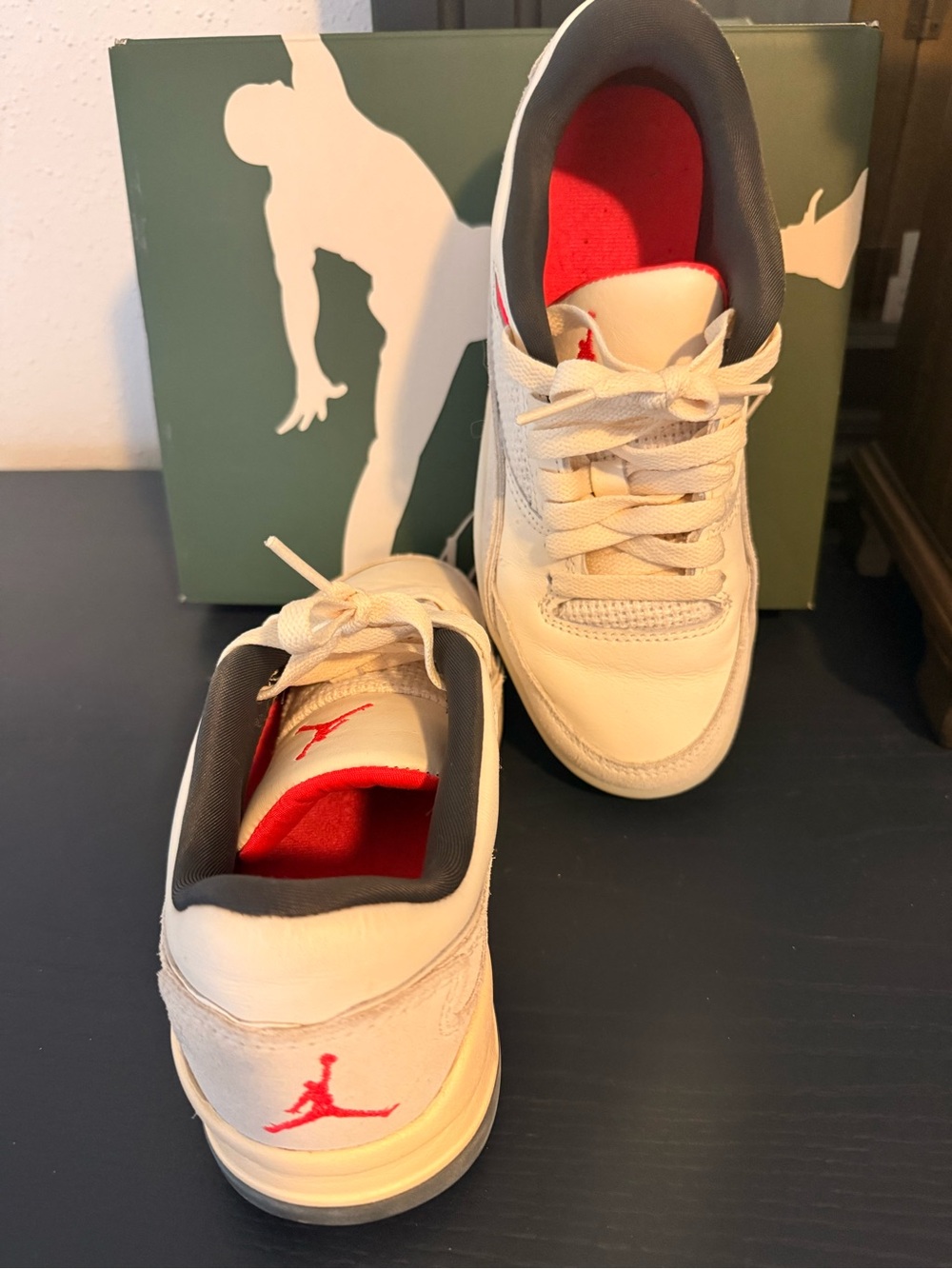 Nike Air Jordan Flight White Sneakers with Red and Gray Details